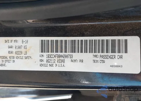 2010 Dodge Avenger Sxt из США, поврежденный, VIN 1B3CC4FB8AN200733